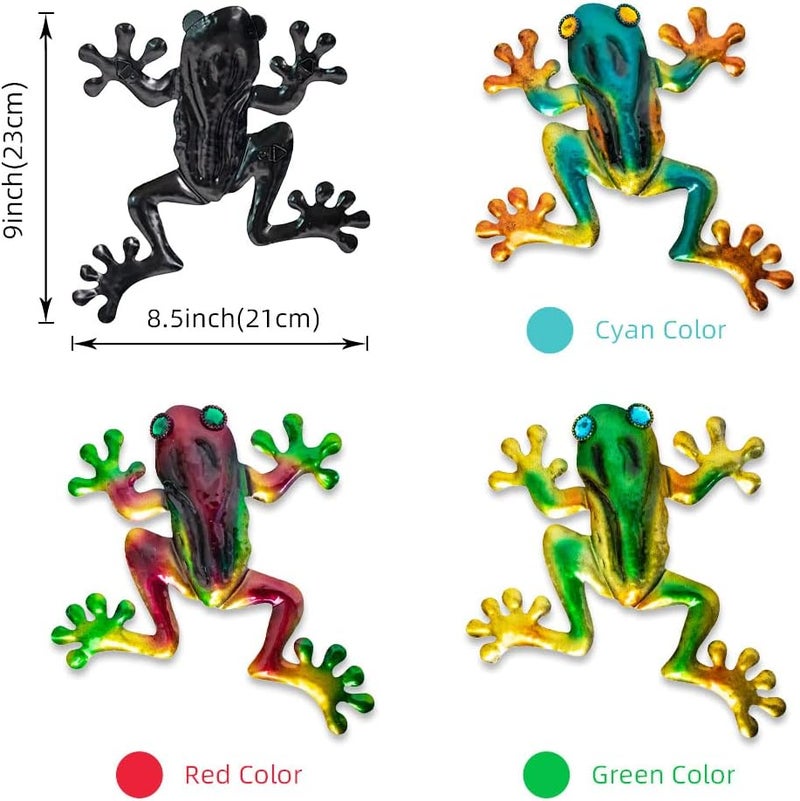 dreamskip Store Frog Decor, Outdoor Wall Art, Metal Frog Wall Decor for Fence, Garden, Patio, Yard, Outside Gifts for Adults (3 Pieces) - Image 2
